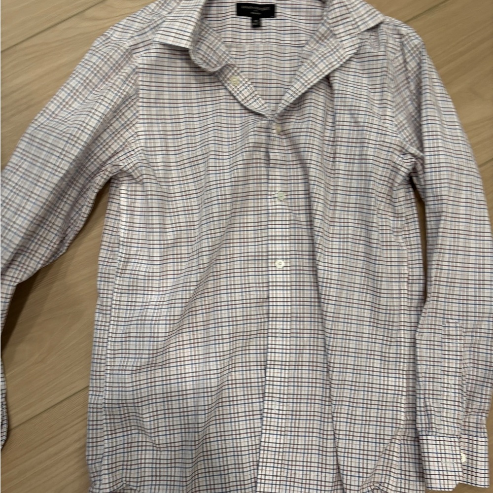 Banana Republic White and Blue Dress Shirt